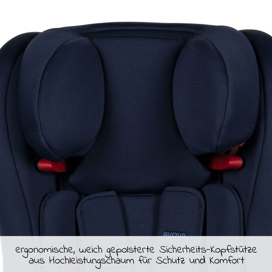 Avova Kindersitz Sperling-Fix i-Size 76 cm - 150 cm / ab 15 Monate bis 12 Jahre mit Isofix & Top Tethers - Atlantic Blue