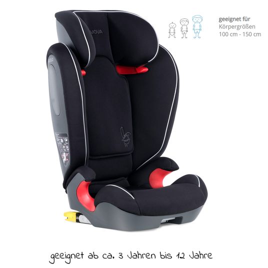 Avova Kindersitz Star-Fix i-Size 100 cm - 150 cm / 3 Jahre bis 12 Jahre mit Isofix - Pearl Black