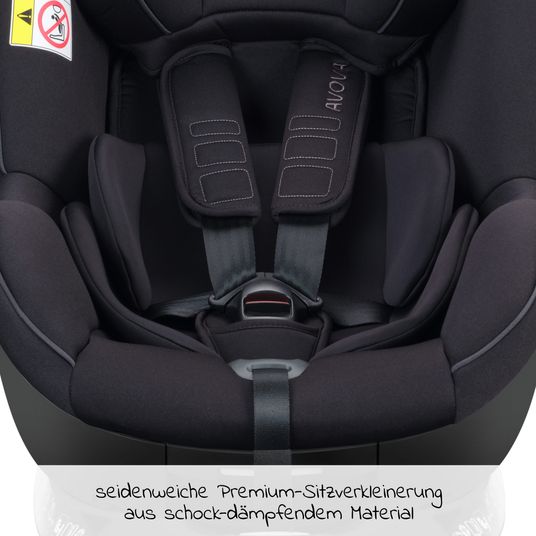 Avova Reboarder child seat Sperber-Fix 61 61 cm - 105 cm / 1 year to 4 years with Isofix - Pearl Black
