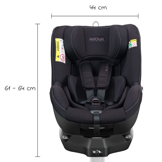 Avova Reboarder child seat Sperber-Fix 61 61 cm - 105 cm / 1 year to 4 years with Isofix - Pearl Black