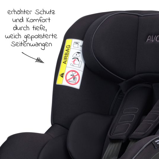 Avova Reboarder-Kindersitz Sperber-Fix 61 61 cm - 105 cm / 1 Jahr bis 4 Jahre mit Isofix - Pearl Black