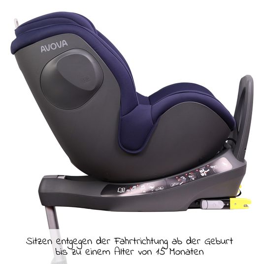 Avova Reboarder child seat Sperber-Fix i-Size 40 cm - 105 cm / from birth to 4 years with Isofix - Atlantic Blue