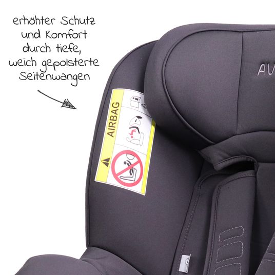Avova Reboarder-Kindersitz Sperber-Fix i-Size 40 cm - 105 cm / ab der Geburt bis 4 Jahre mit Isofix - Koala Grey