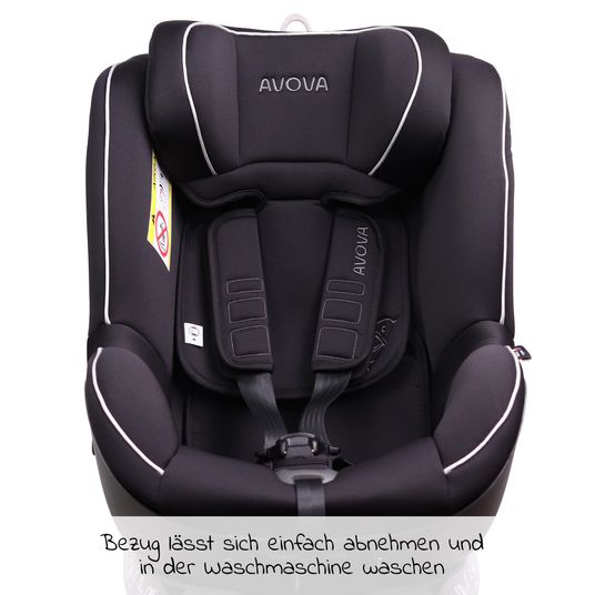 Avova Reboarder-Kindersitz Sperber-Fix i-Size 40 cm - 105 cm / ab der Geburt bis 4 Jahre mit Isofix - Pearl Black