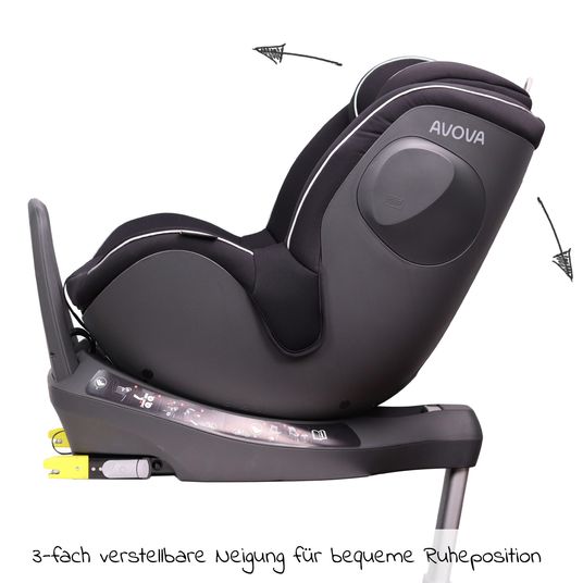 Avova Reboarder child seat Sperber-Fix i-Size 40 cm - 105 cm / from birth to 4 years with Isofix - Pearl Black