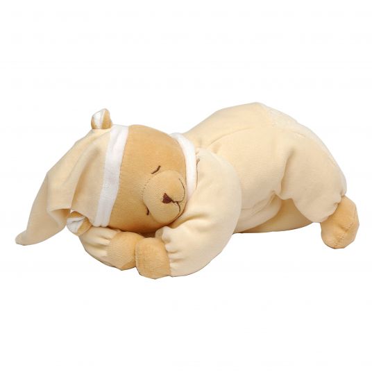 Babiage Doodoo Aiuto al sonno e giocattolo coccoloso - Orso sdraiato - Beige