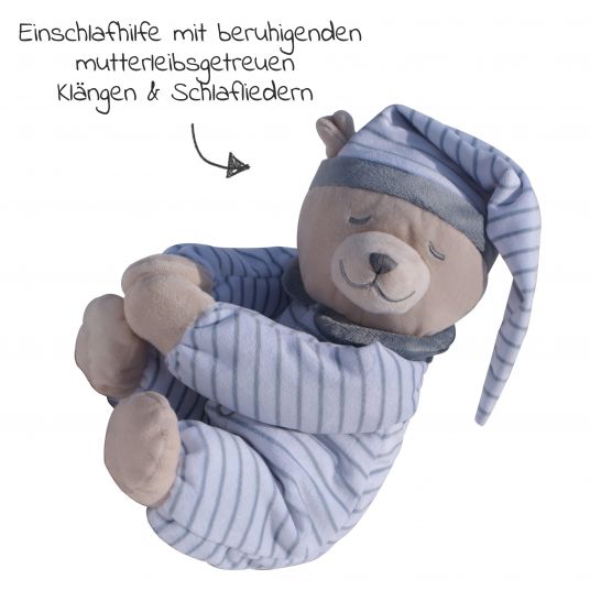 Babiage Doodoo Einschlafhilfe & Kuscheltier - Bär liegend - Grau