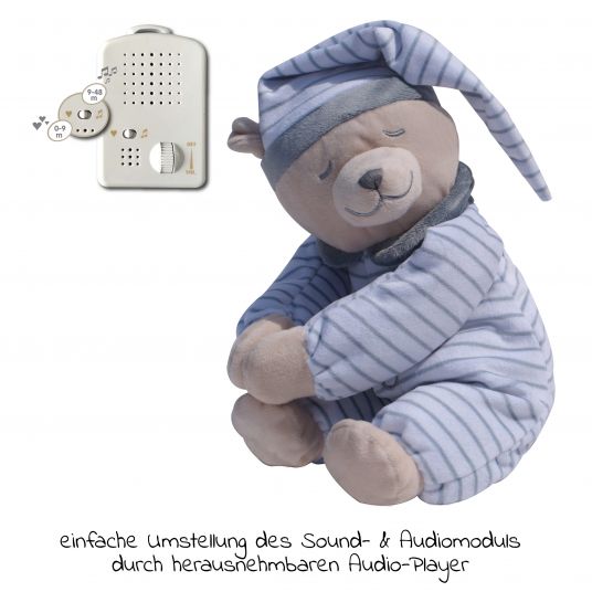 Babiage Doodoo Einschlafhilfe & Kuscheltier - Bär liegend - Grau