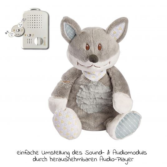 Babiage Doodoo Einschlafhilfe & Kuscheltier - Foxy - Grau