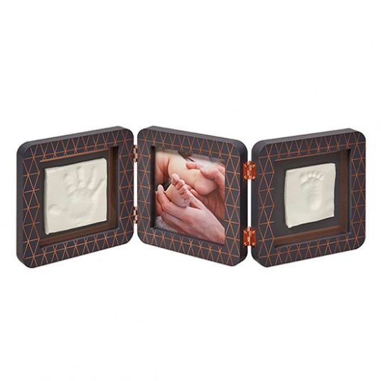 Baby Art Frame for photo and 2 plaster casts My Baby Touch - Special Edition - Double Dark Grey