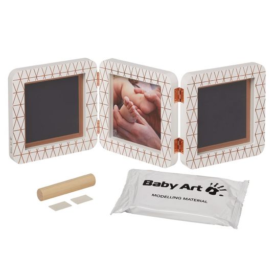 Baby Art Frame for photo and 2 plaster casts My Baby Touch - Special Edition - Double White