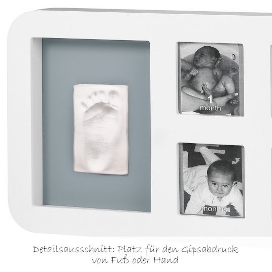 Baby Art Rahmen für Fotos & Abdruck My First Year Print Frame - White Grey