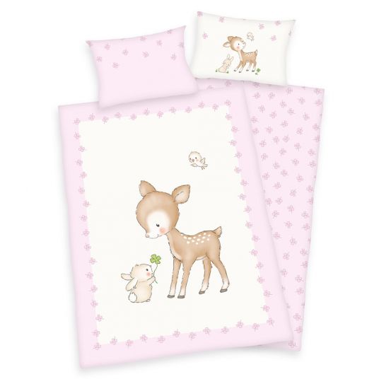 Baby Best Flannel reversible bedding 100 x 135 cm - fawn & bunny