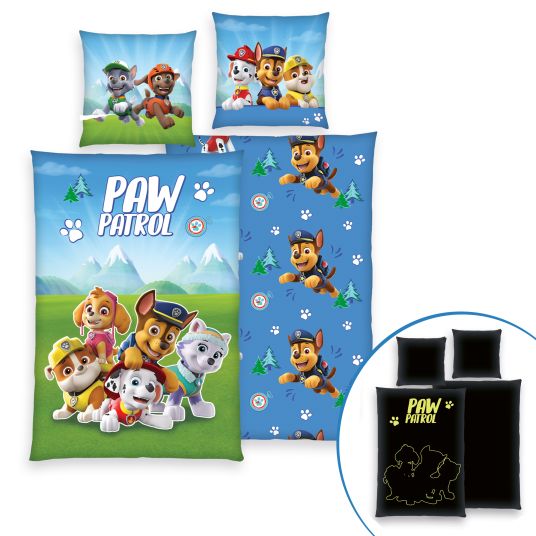 Baby Best Reversible bed linen Glow in the dark 100 x 135 cm - Paw Patrol