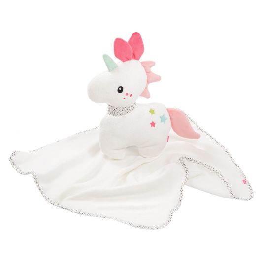 Fehn 2-piece set cuddly blanket + cuddly toy 75 x 100 cm - unicorn Aiko