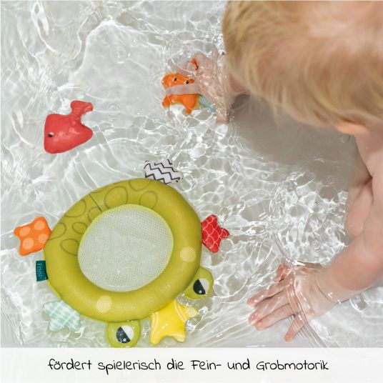 Fehn Badespielzeug Kescher Frosch mit 4 Meeresbewohnern - Plansch & Play