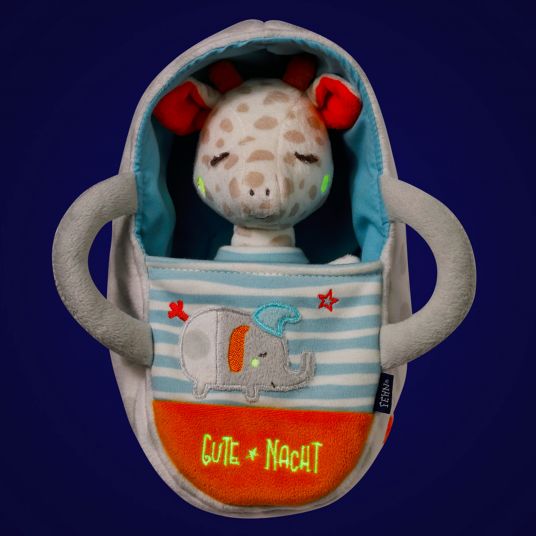 Fehn Cuddly toy with carrying bag giraffe 23 cm - Good night