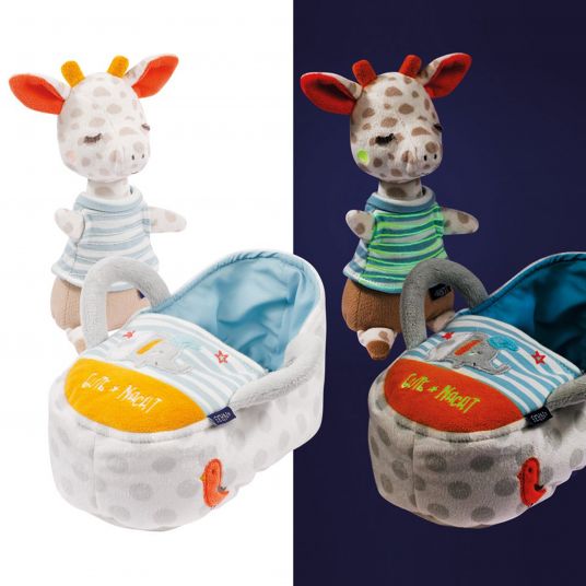 Fehn Cuddly toy with carrying bag giraffe 23 cm - Good night