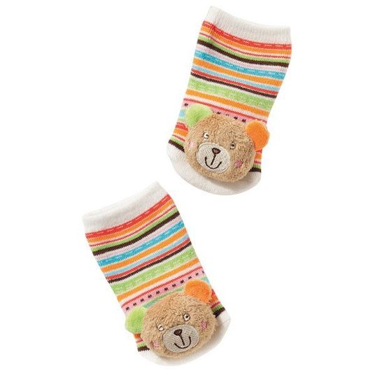 Fehn Rattle socks Teddy - Oskar - size 0 - 12 months