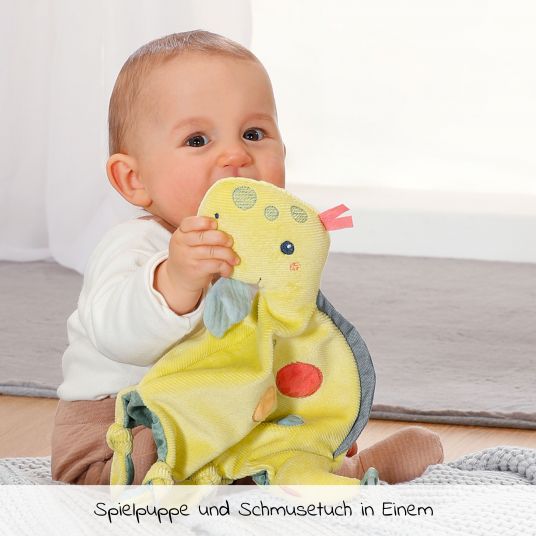 Fehn Cuddle cloth / hand puppet Dino - Happy Dino