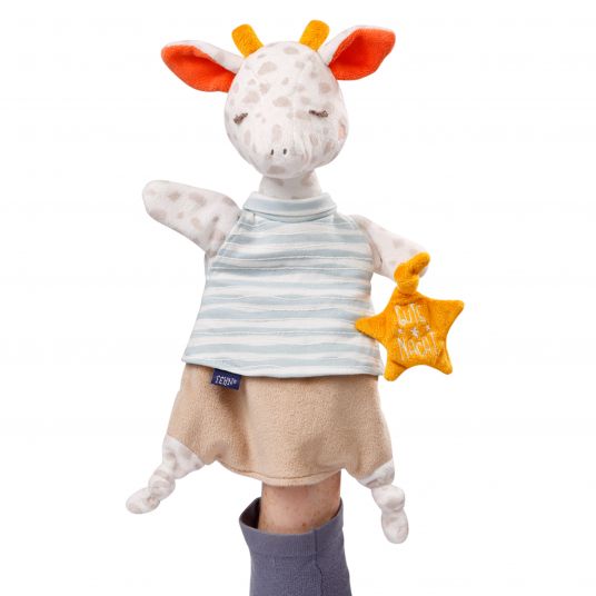 Fehn Cuddle cloth / hand puppet giraffe 30 cm - Good night