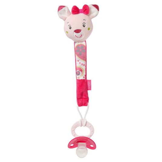 Fehn Pacifier band Sweetheart with rattle - deer