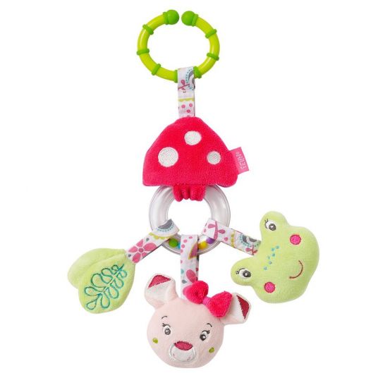 Fehn Hanging toy rattle ring mushroom - Sweetheart