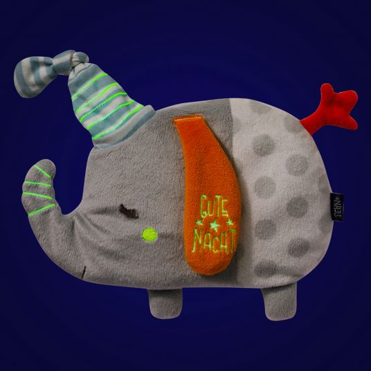 Fehn Wärmetier Elefant mit Traubenkern-Füllung 21 cm - Gute Nacht