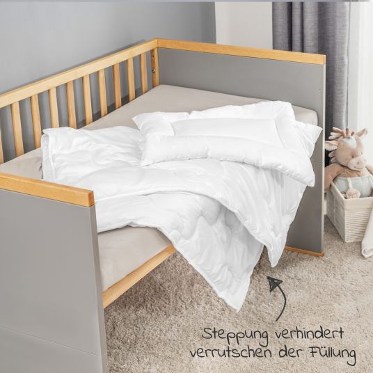 Babyartikel.de 7-tlg. Bett-Set für Kinderbett 140x70 cm / Steppbett + Bettwäsche + Spannbetttücher + Betteinlage - Ocean Club