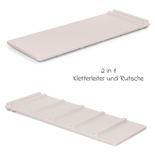 Babybay 2in1 Kletterleiter & Rutsche für Littlefoot Lernturm und Kletterdreieck - Beige lackiert