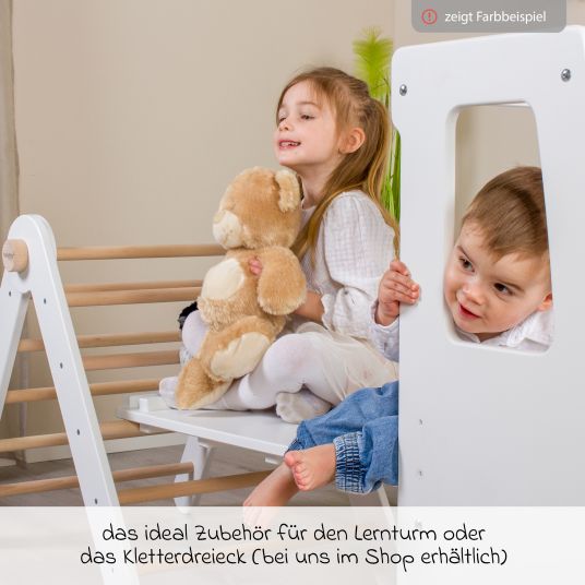 Babybay 2in1 Kletterleiter & Rutsche für Littlefoot Lernturm und Kletterdreieck - Beige lackiert