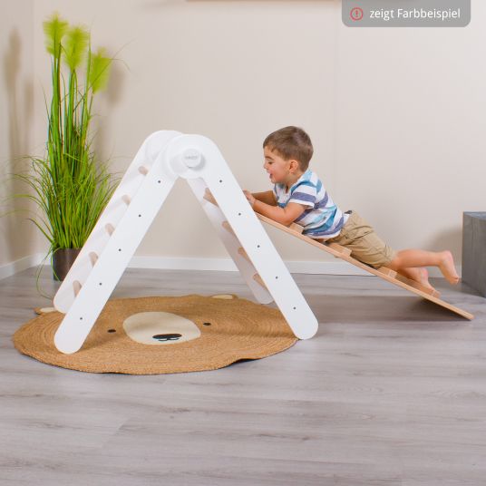 Babybay Scala e scivolo 2in1 per la torre di apprendimento e il triangolo di arrampicata Littlefoot - verniciato beige