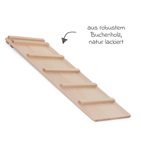 Babybay 2in1 Kletterleiter & Rutsche für Littlefoot Lernturm und Kletterdreieck - Natur lackiert