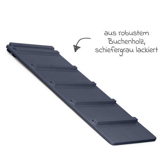 Babybay Scala e scivolo 2in1 per la torre di apprendimento e il triangolo di arrampicata Littlefoot - verniciato grigio ardesia