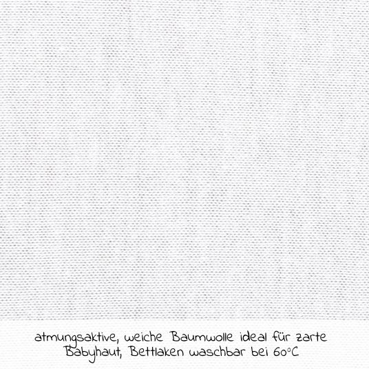 Babybay 5-tlg.- Beistellbett-Set Original mit Matratze Klima Wave, Nestchen Sterne Weiß Perlgrau, Spannbetttuch Deluxe Weiß & Verschlussgitter - Weiß