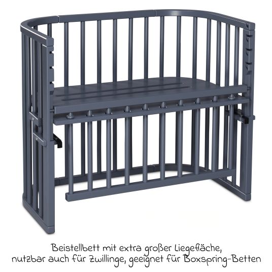 Babybay Boxspring Comfort Plus co-sleeper - slate gray lacquered
