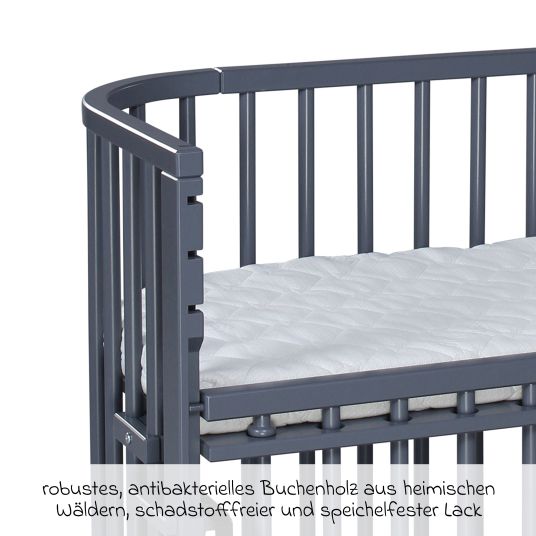 Babybay Boxspring Comfort Plus - laccato grigio ardesia