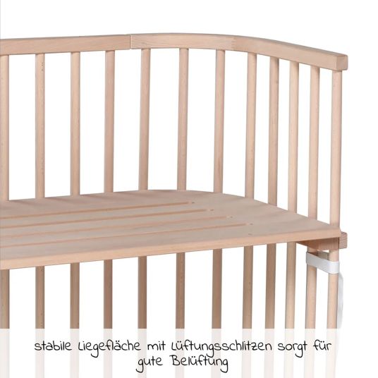 Babybay Boxspring co-sleeper incl. free mattress Classic Soft - natural untreated