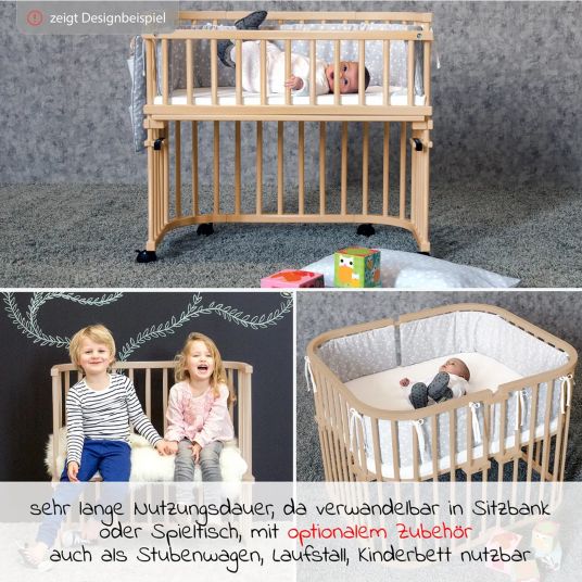 Babybay Beistellbett Boxspring inkl. Gratis Matratze Classic Soft - Natur unbehandelt