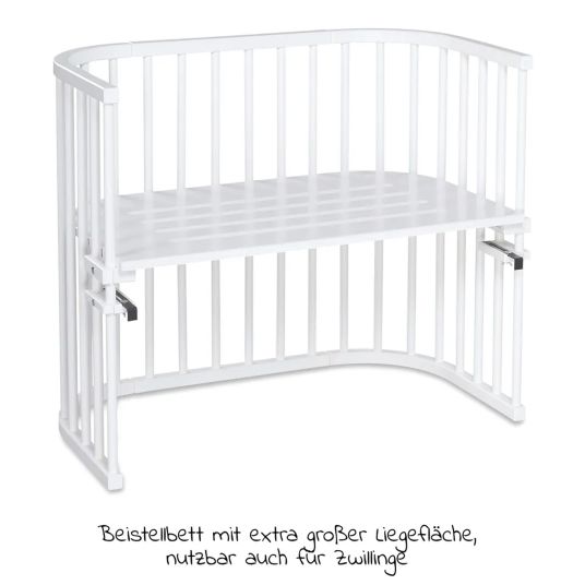 Babybay Boxspring co-sleeper incl. free mattress Classic Soft - white lacquered