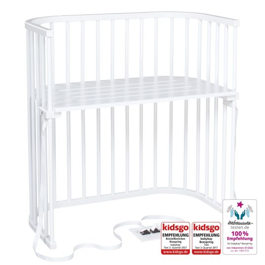 Babybay Boxspring co-sleeper incl. free mattress Classic Soft - white lacquered