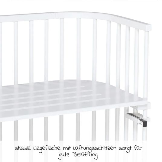 Babybay Boxspring co-sleeper incl. free mattress Classic Soft - white lacquered