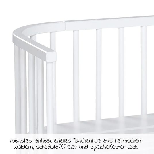 Babybay Beistellbett Boxspring inkl. Gratis Matratze Classic Soft - Weiß lackiert