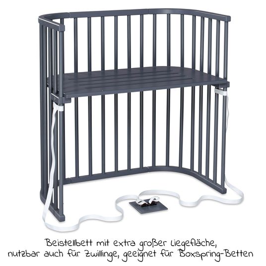 Babybay Boxspring co-sleeper - slate gray lacquered
