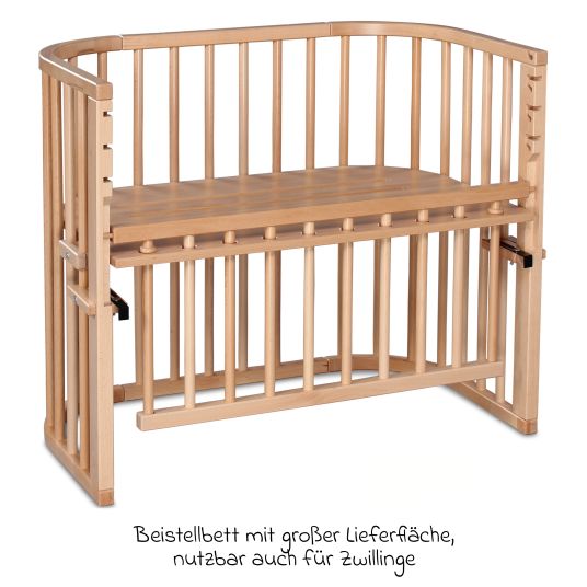 Babybay Maxi Comfort Plus co-sleeper - natural lacquered