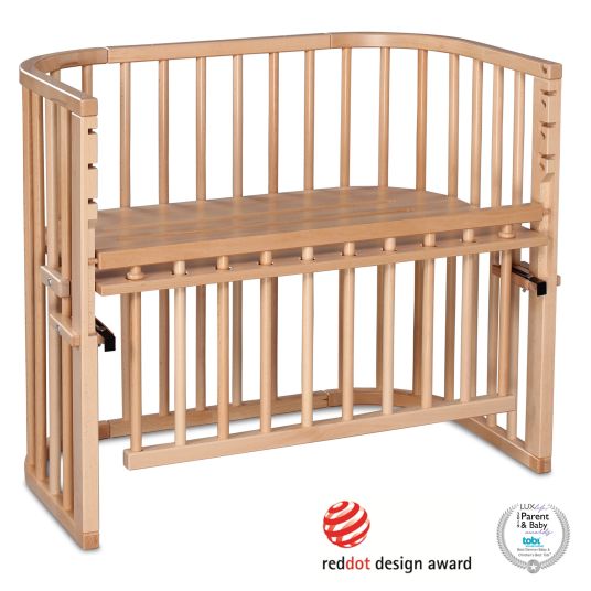 Babybay Maxi Comfort Plus co-sleeper - natural lacquered