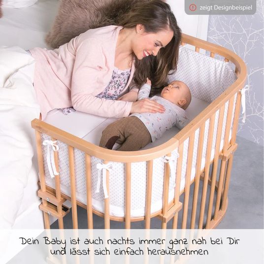 Babybay Maxi extra-large co-sleeper - also for twins incl. free Classic Soft mattress - natural untreated