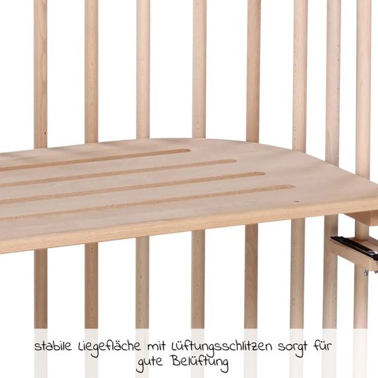 Babybay Beistellbett Maxi extra groß - auch für Zwillinge inkl. Gratis Matratze Classic Soft - Natur unbehandelt