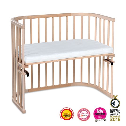 Babybay Beistellbett Maxi extra groß - auch für Zwillinge inkl. Gratis Matratze Classic Soft - Natur unbehandelt