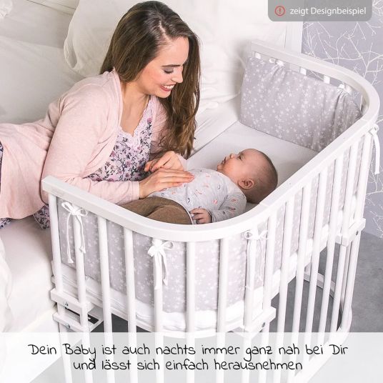 Babybay Beistellbett Maxi extra groß - auch für Zwillinge inkl. Gratis Matratze Classic Soft - Weiß lackiert